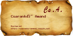 Csarankó Amand névjegykártya